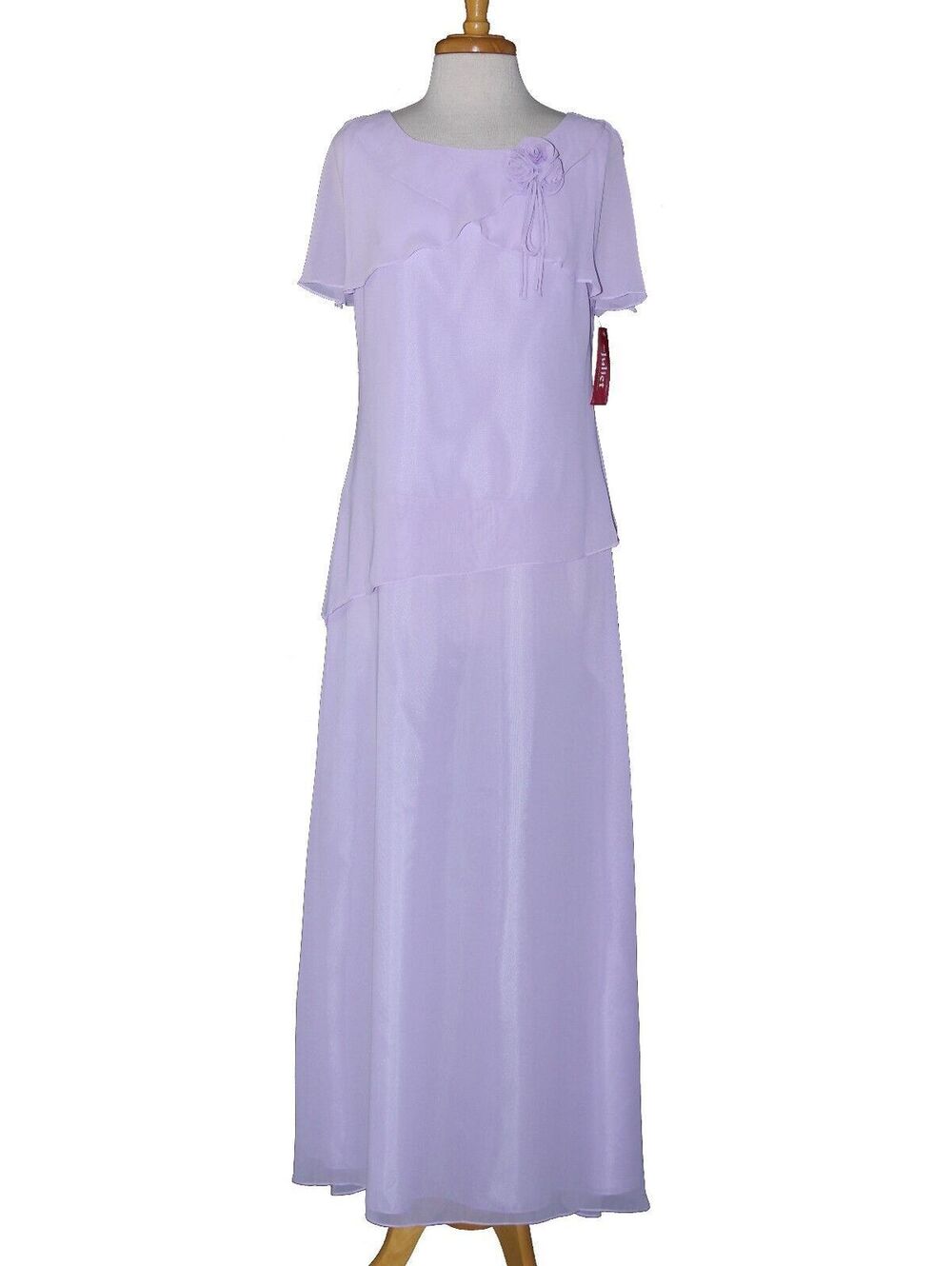 Juliet #2041 Chiffon Mother's Formal Or Evening Gown-Size L-LILAC-New With Tags
